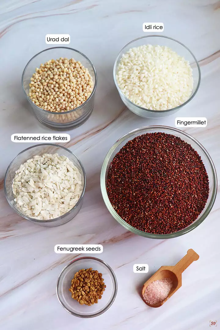 ingredients needed to make ragi idli