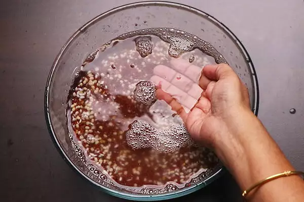 soak the grains in water after rinsing