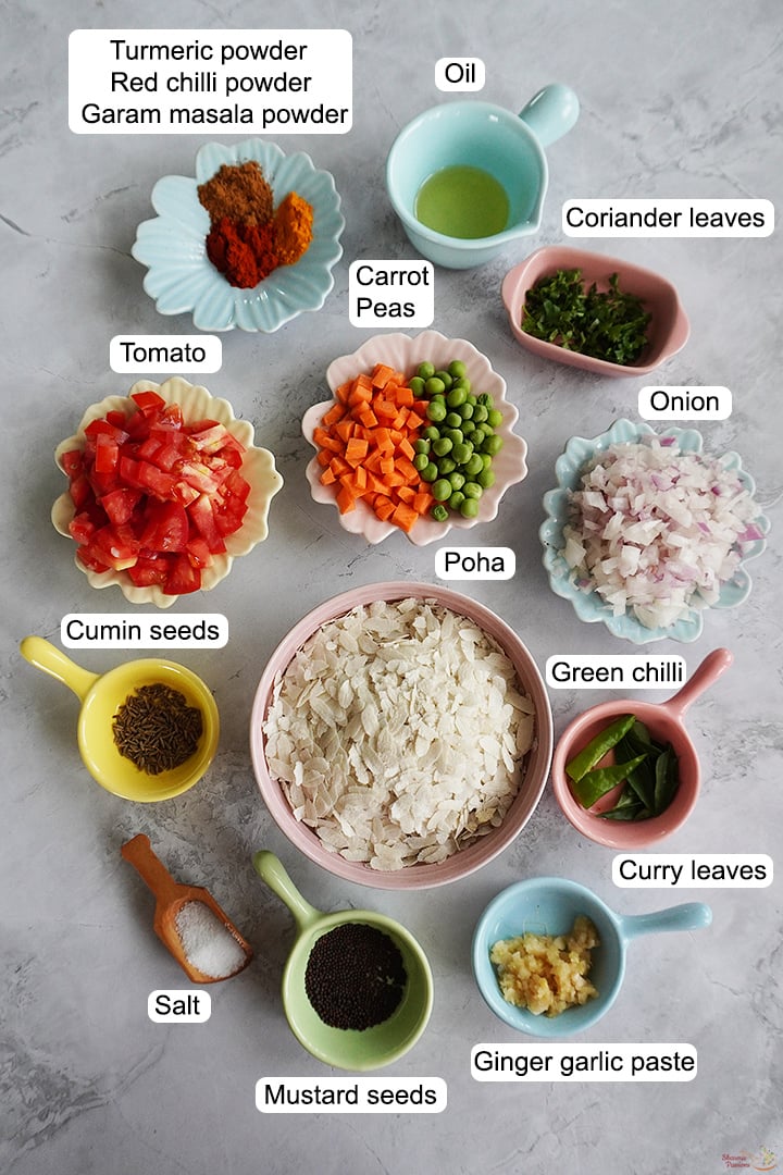 ingredients needed to make masala poha