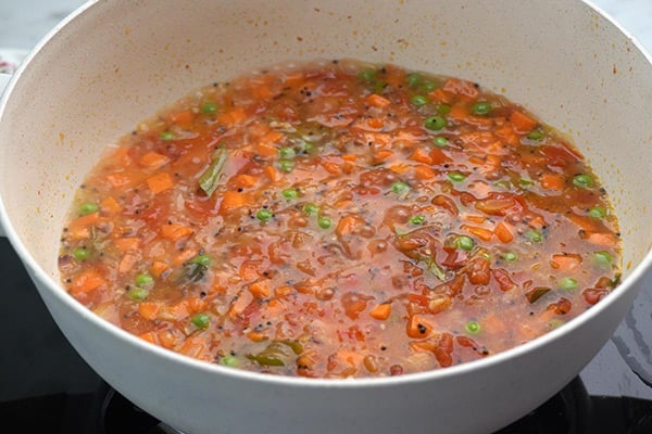 add water, simmer