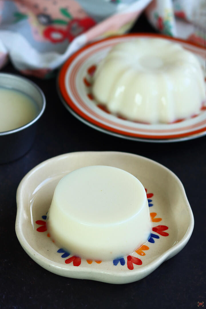 tender coconut pudding placed in a plate