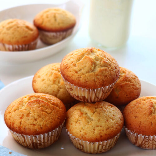 Vanilla Muffins Recipe | Bakery Style Vanilla Muffins - Sharmis Passions