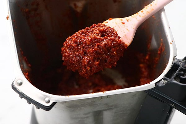 add water and grind it coarse