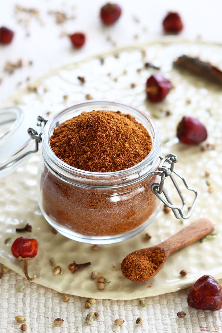 curry powder stored in a glass jar