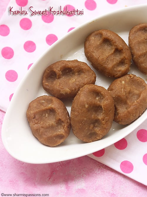 kambu flour sweet kozhukattai recipe