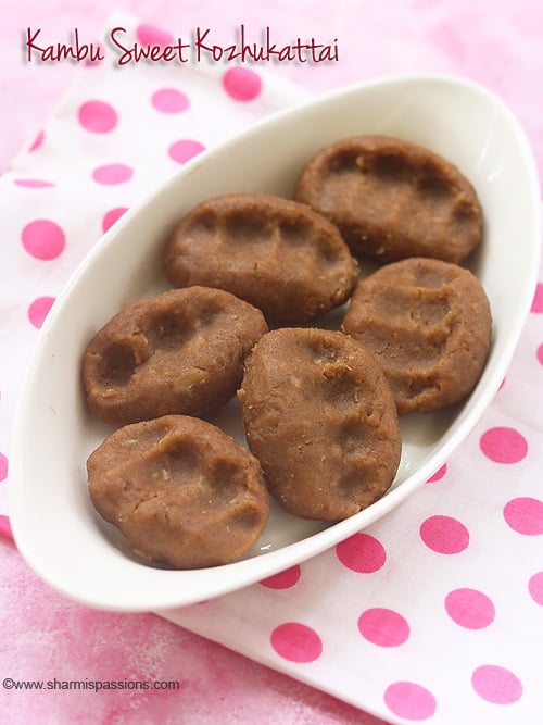 kambu flour sweet kozhukattai recipe