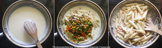 Penne vegetable white sauce pasta recipe