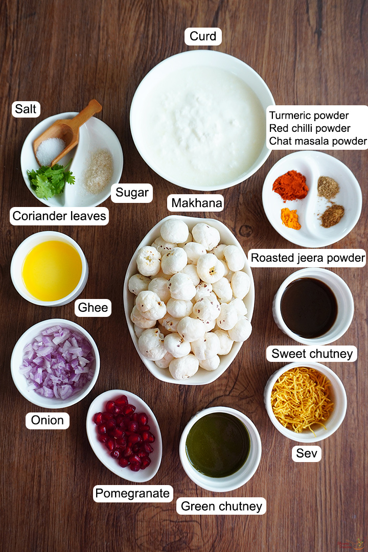 ingredients needed to make makhana chaat