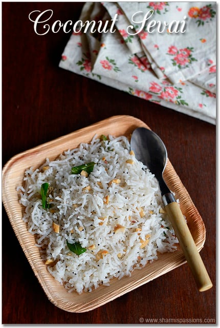 Coconut Sevai Recipe   Thengai Sevai Recipe  Sharmis Passions - 88