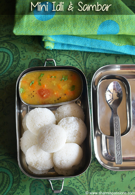 mini idli with tiffin sambar