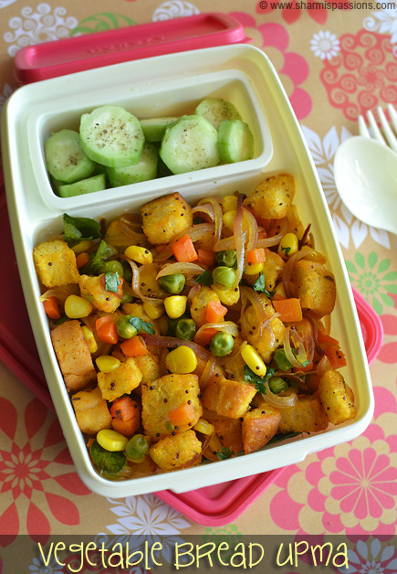 vegetable bread upma with cucumber