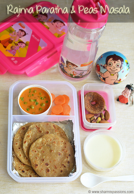 rajma paratha and peas masala