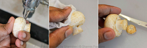 How to clean and cut mushrooms Step2