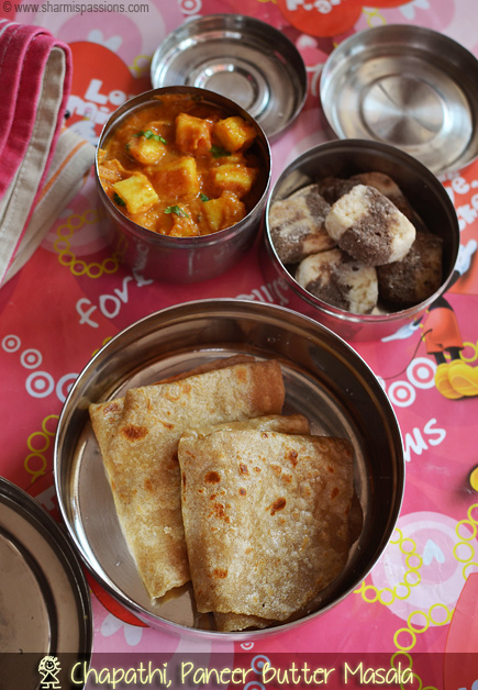 chapathi paneer butter masala and biscuits