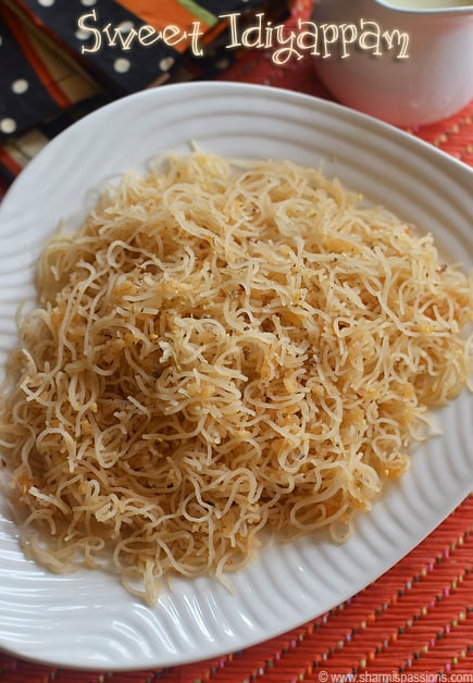 sweet idiyappam served with milk