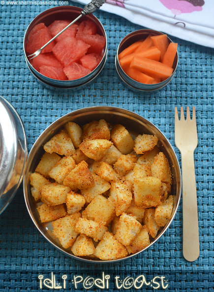 podi idli with watermelon and carrot