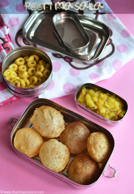 mini poori with potato masala nad cherrios