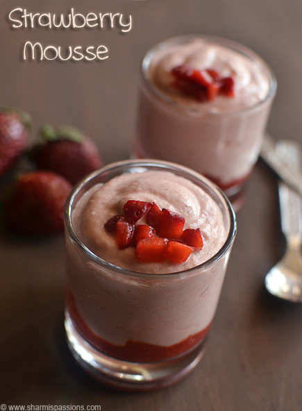 Eggless Strawberry Mousse Recipe