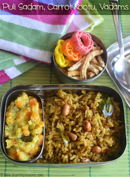 puli sadam  with carrot kootu