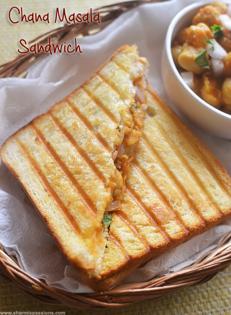 Grilled Chana Masala Sandwich Recipe