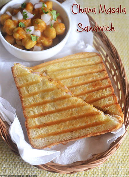 Grilled Chana Masala Sandwich Recipe