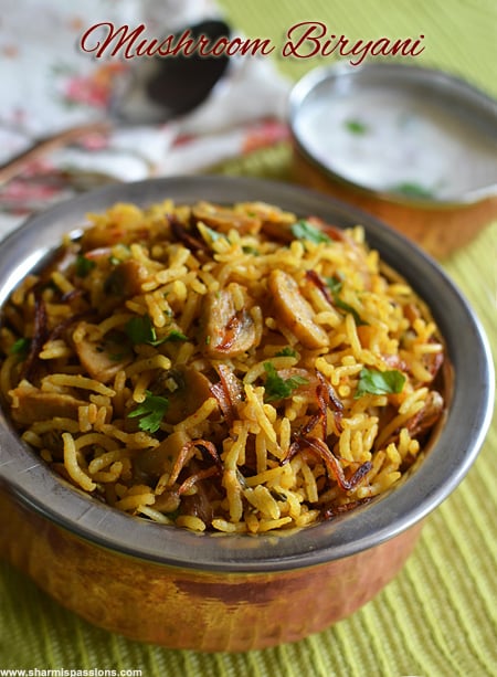 Chettinad Mushroom Biryani Recipe