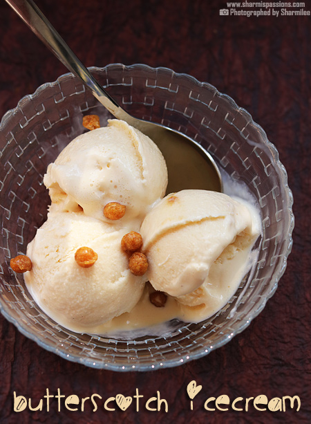Eggless butterscotch ice cream recipe