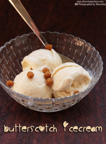 Eggless butterscotch ice cream recipe