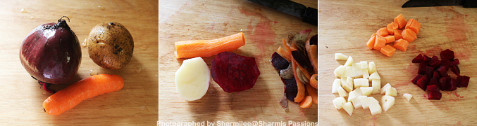 How to make Carrot Potato Beetroot Puree for Babies - Step1