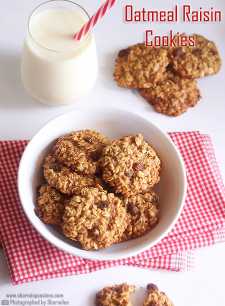 Eggless Oatmeal Raisin Cookies Recipe