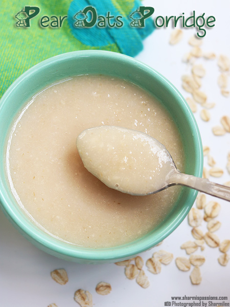 Pear Oats Porridge Recipe for Babies