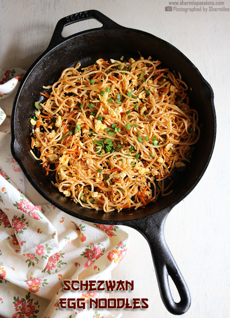 Schezwan Egg Noodles Recipe