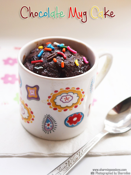 Easy Eggless Chocolate Mug Cake Recipe - Sharmis Passions