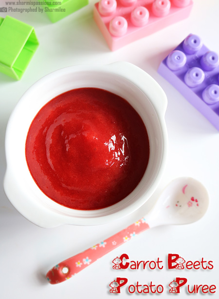 Carrot Potato Beetroot Puree for Babies