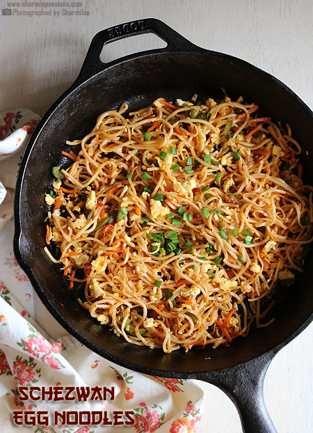 Schezwan Egg Noodles Recipe