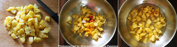 How to make Pineapple Puliserry - Step1