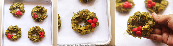How to make Christmas Cornflake Wreath Cookies Recipe - Step8