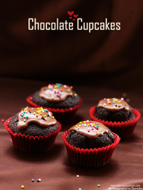 Eggless Chocolate Cupcake Recipe