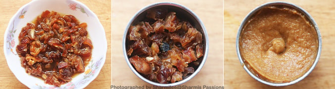 dates halwa recipe - grind it to a fine paste