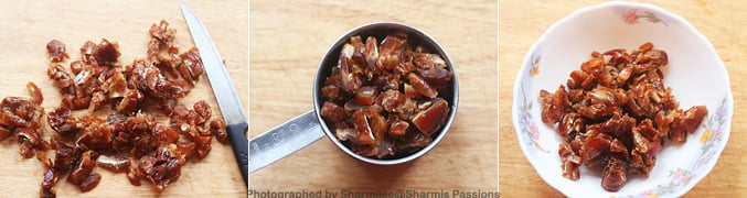 dates halwa recipe - chop dates