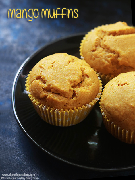 Eggless mango muffins recipe