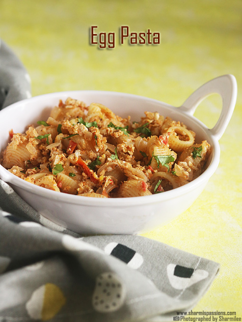Indian style egg pasta recipe