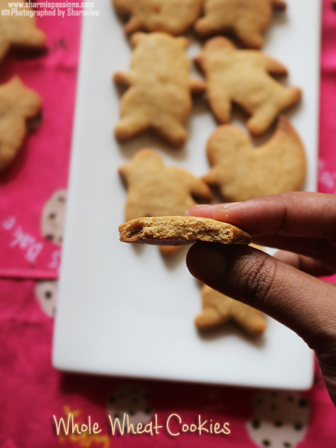 Whole wheat butter cookies recipe