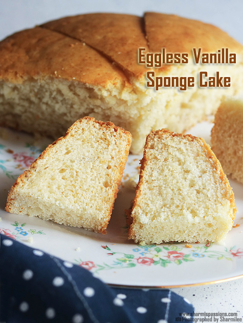 Eggless vanilla cake recipe