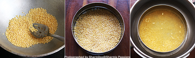 roast and cook moong dal 