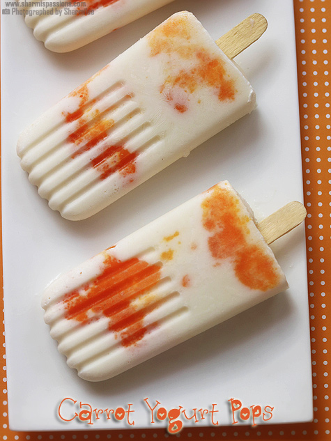 Carrot yogurt popsicles recipe