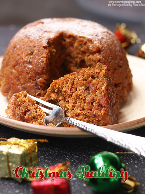 Eggless steamed christmas pudding recipe