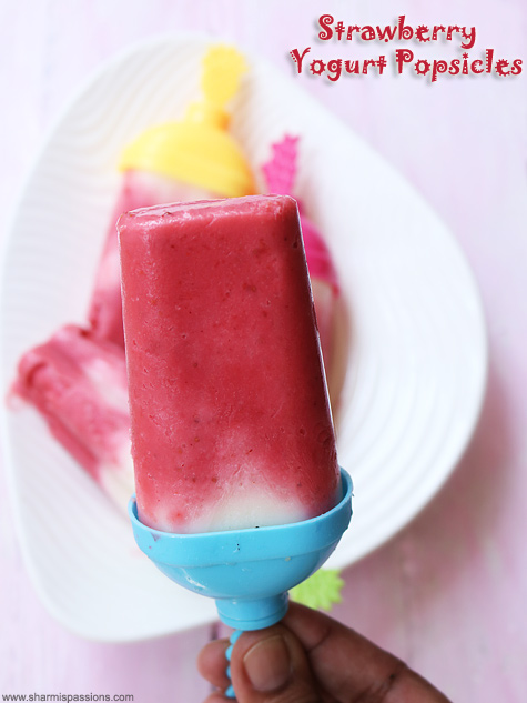 strawberry yogurt popsicles recipe