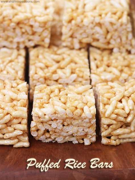 peanut butter puffed rice bars