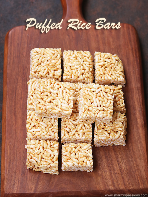 peanut butter puffed rice bars